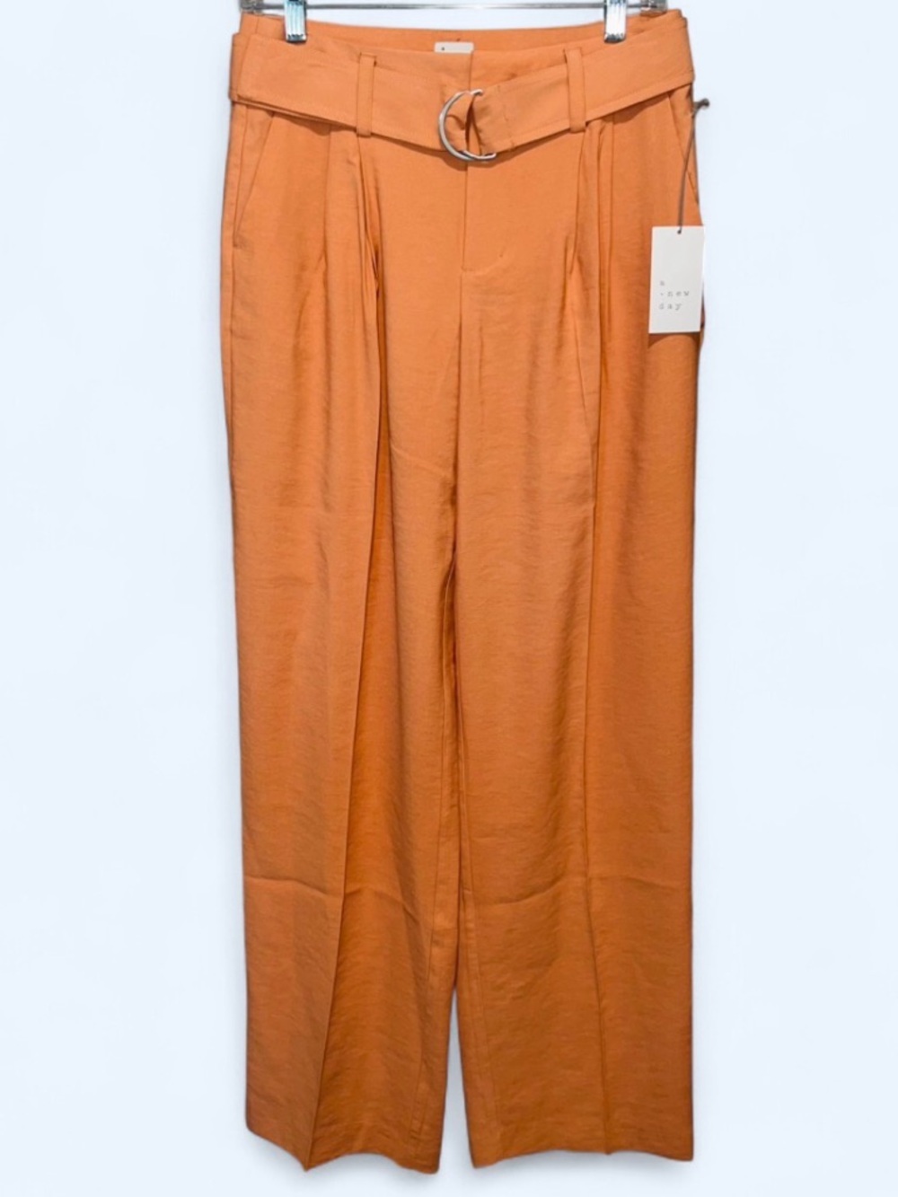 a new day Burnt Orange Wide-Leg Trousers with D-Ring Belt